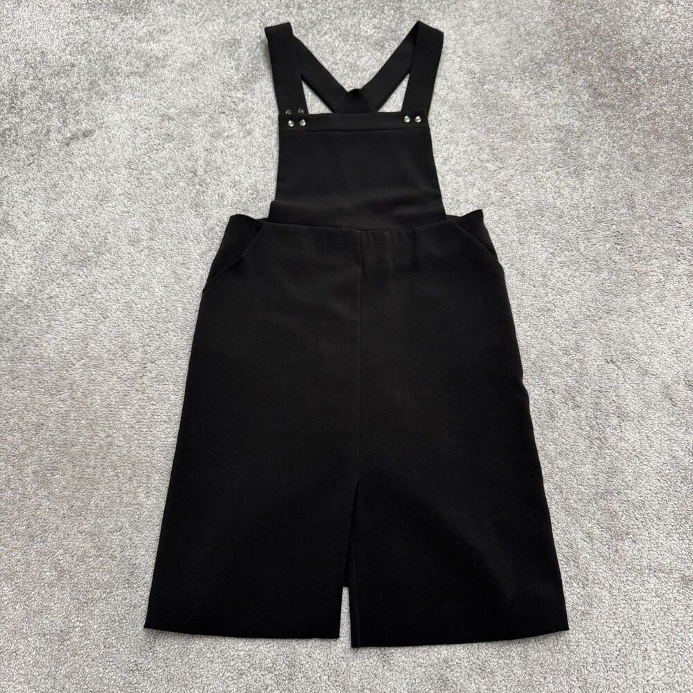 Six Crisp Days Overalls Pinafore Dress Womens S Black Stretch Grommet Straps